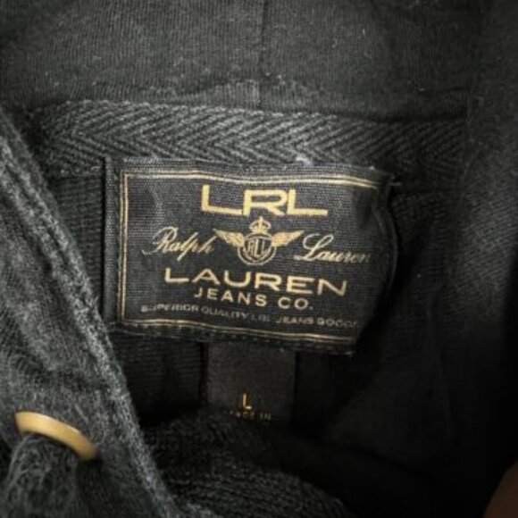 Lauren Ralph Lauren Womens Hooded Button Up Jacket Black Size LARGE Cotton - Picture 2 of 7
